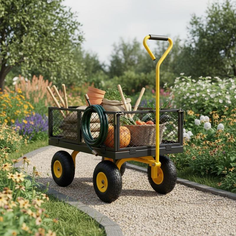 Heavy Equipment Transporter - Stahl-Gartenwagen 900 lbs für Gartenarbeit, Rasenpflege,