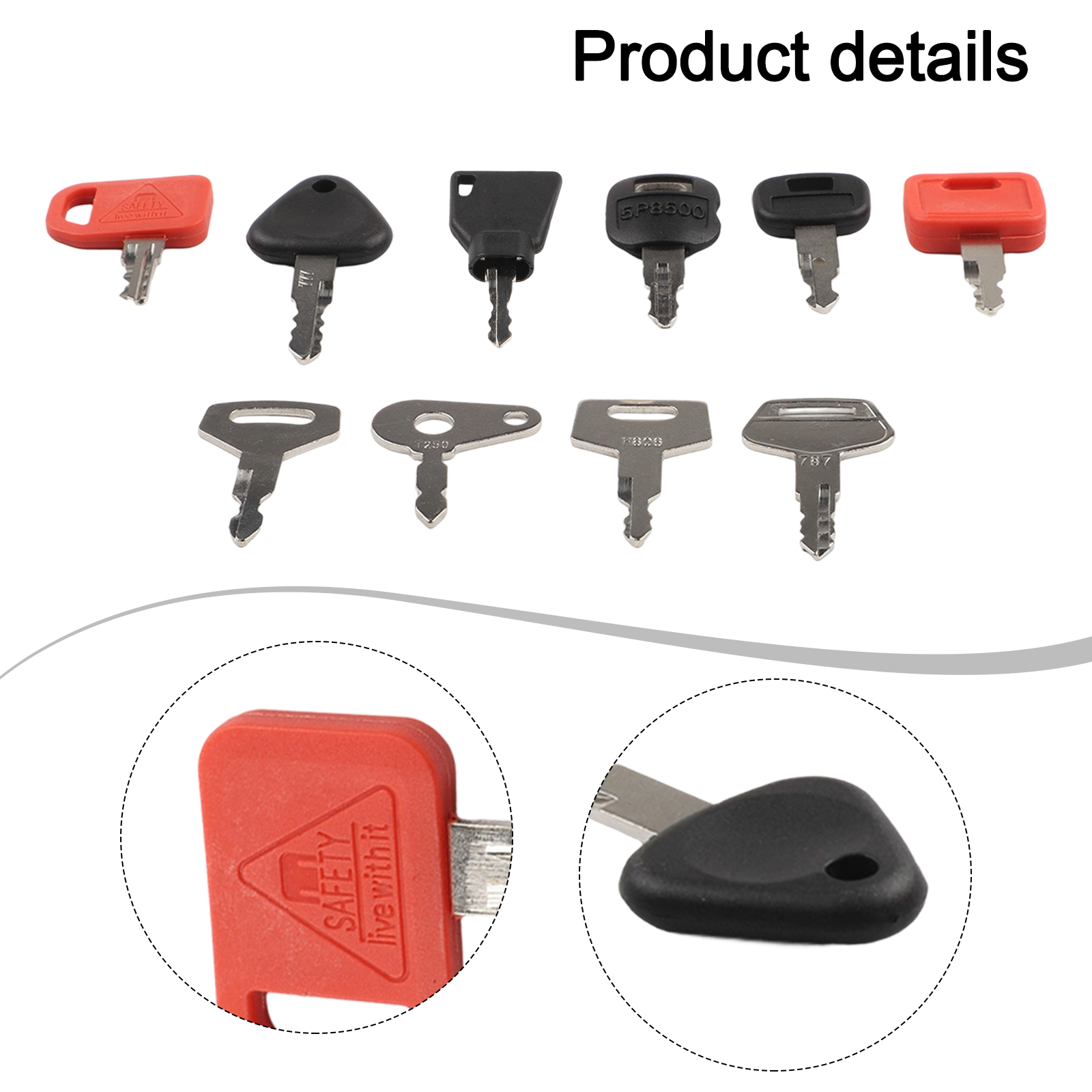 Heavy Equipment Key Set - 10-teiliges Schlüssel-Hauptschlüssel-Zündset für die meisten Bagger,