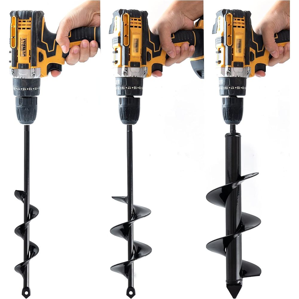 Post Hole Digger - 3er-Set solider Erdbohrer oder Pflanzbohrer –