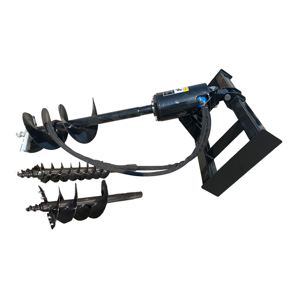 Post Hole Digger - Befestigung des hydraulischen Kompaktladers, Schneckenantrieb und