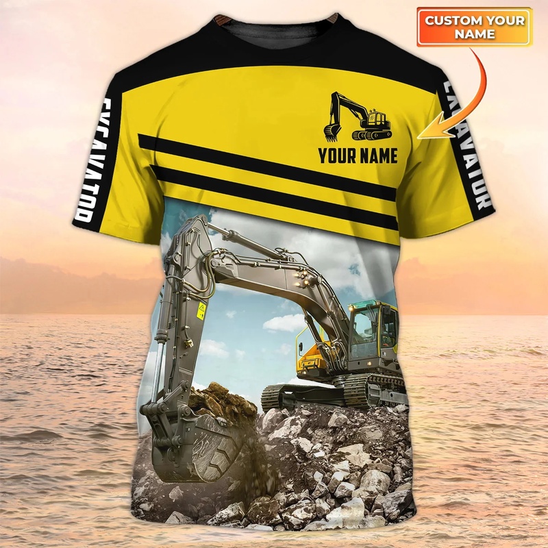 Heavy Equipment Names - 1 Stück personalisiertes T-Shirt mit Ihrem