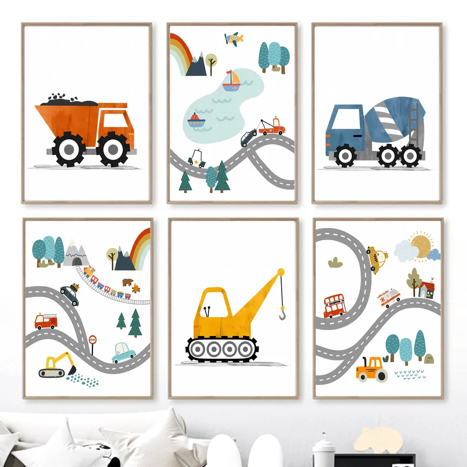 Heavy Equipment Background - Moderne Nordic Stil Leinwand Druck Malerei