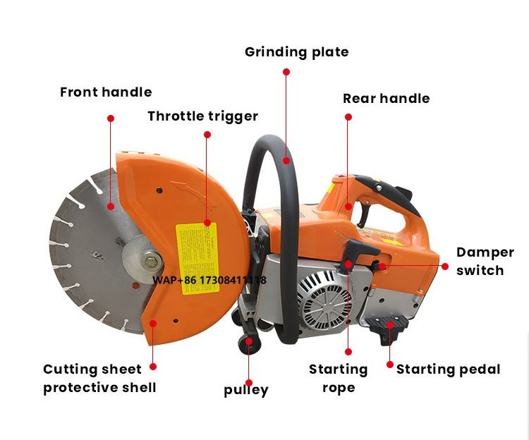 Electric Concrete Cutter - Betonstraßenschneidemaschine Asphalt Handmotor Betonsägenschneider