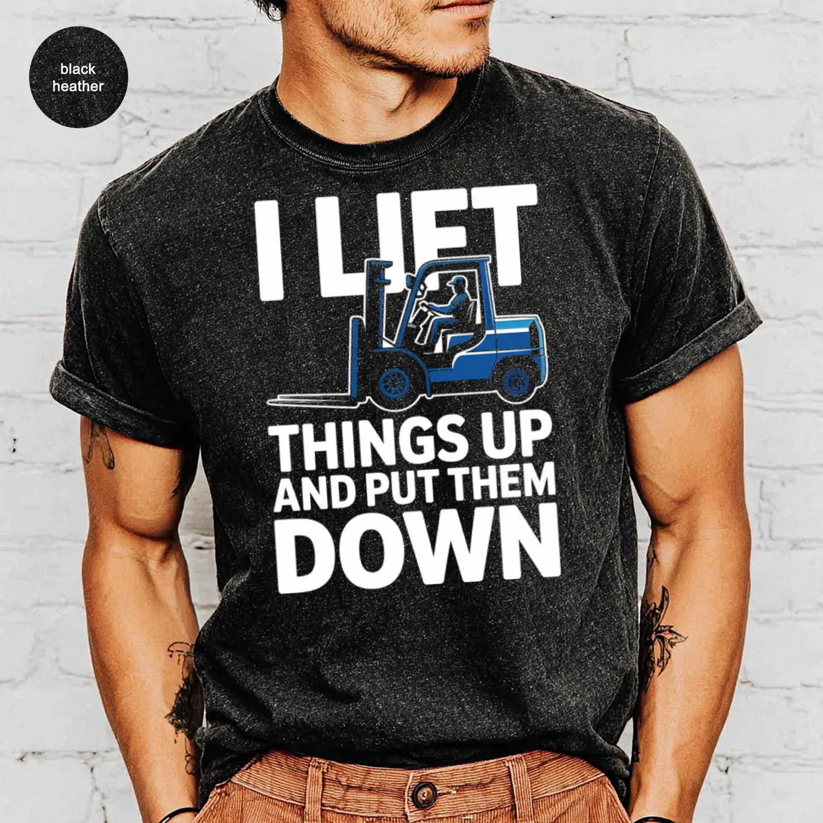 Heavy Equipment Logistics - Gabelstaplerfahrer-T-Shirt, Lagerarbeiter, Logistikpersonal, Top für schwere
