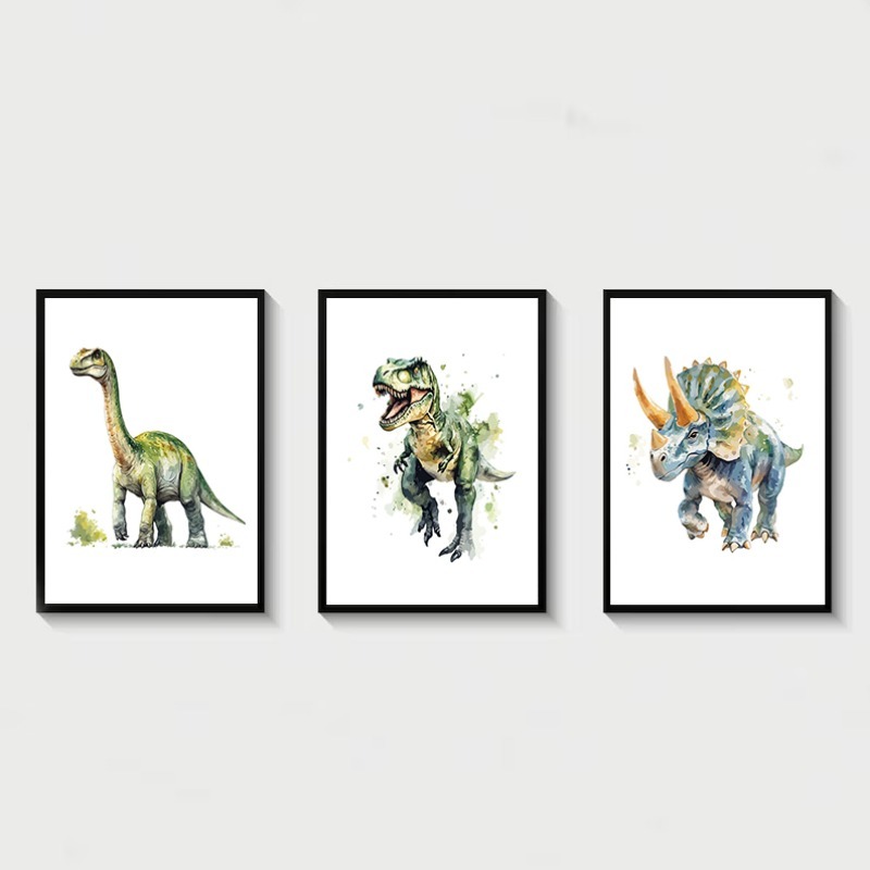Heavy Equipment Background - Aquarell Dinosaurier Kindergarten T-Rex Triceratops Tier