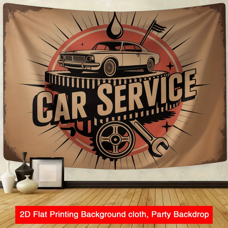 Großes Retro-Autoservice-Banne – Heavy Equipment In Chinese Bewertung und Preis
