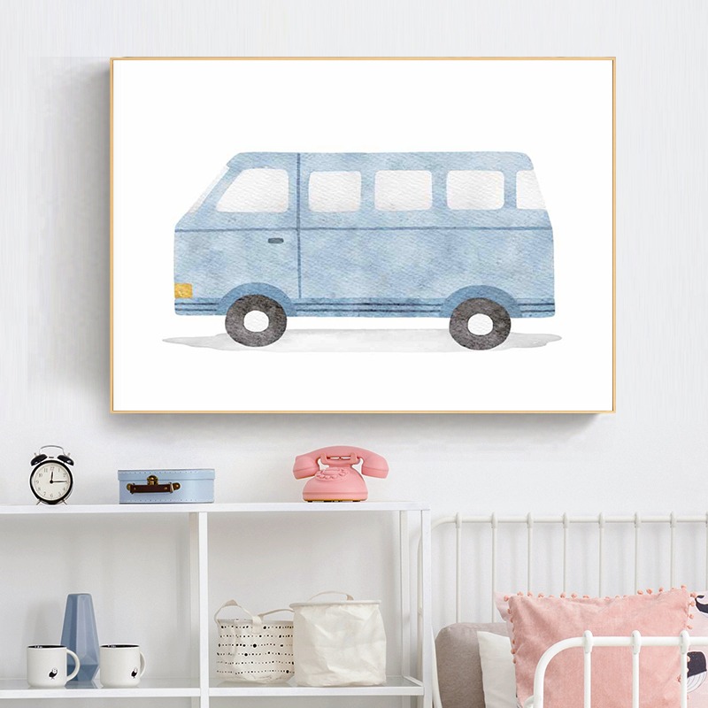 Aquarell-Fahrzeuge, Wandkunst, – Heavy Equipment Background Bewertung und Preis