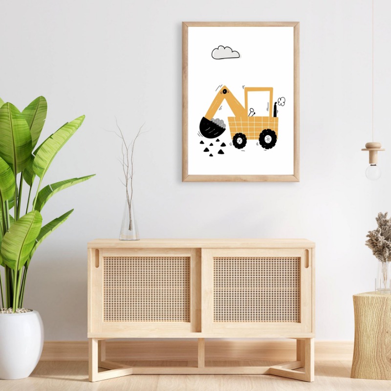 Aquarell-Fahrzeuge, Wandkunst, – Heavy Equipment Background Bewertung und Preis