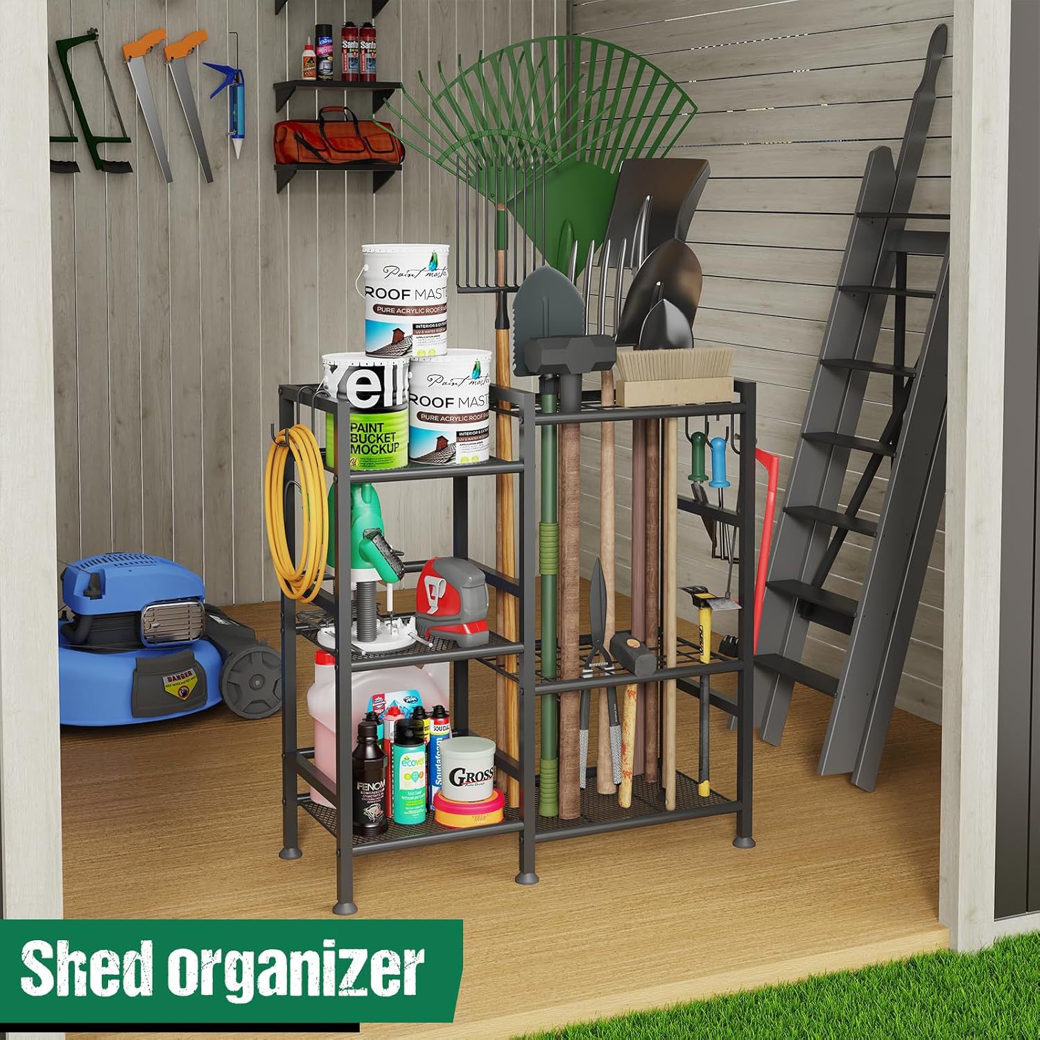 Garagen- und Gartengeräte-Orga – Heavy Equipment Storage Yard Bewertung und Preis