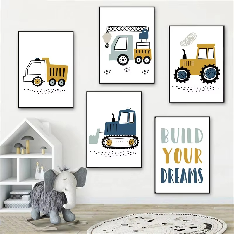 Cartoon Kran Bagger Traktor LK – Heavy Equipment Background Bewertung und Preis