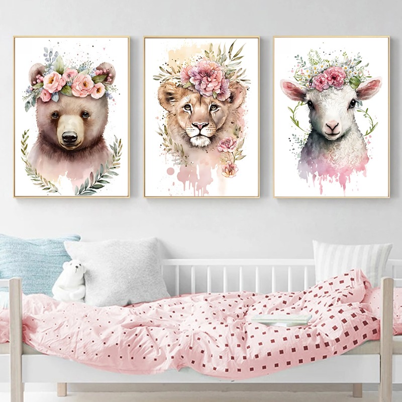 Aquarell süße Babytiere mit Bl – Heavy Equipment Background Bewertung und Preis