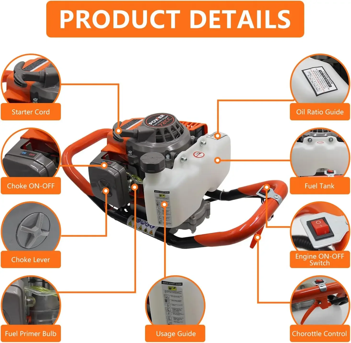 -72CC Schneckenpfosten-Lochgrä – Post Hole Digger Bewertung und Preis