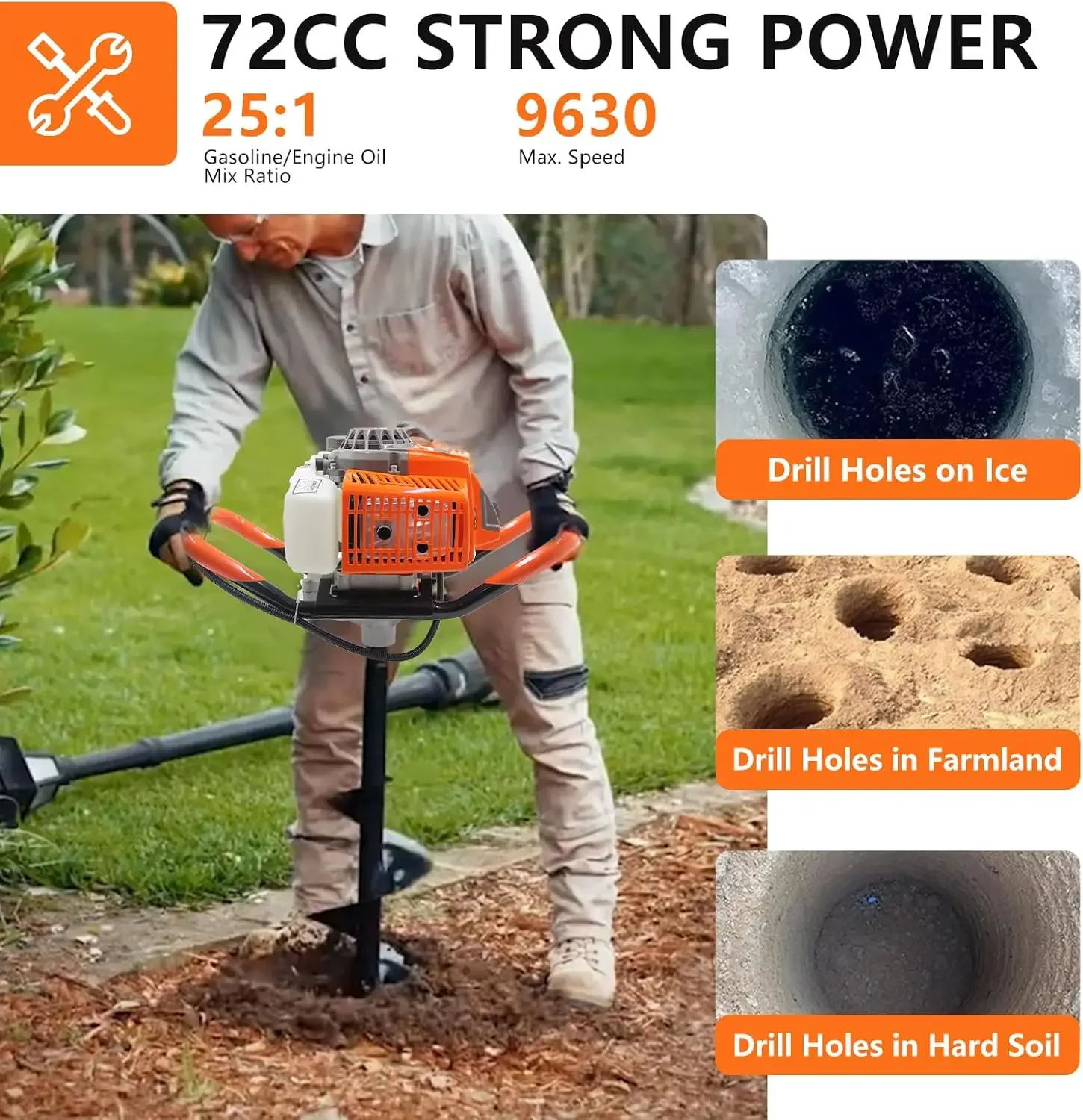 -72CC Schneckenpfosten-Lochgrä – Post Hole Digger Bewertung und Preis