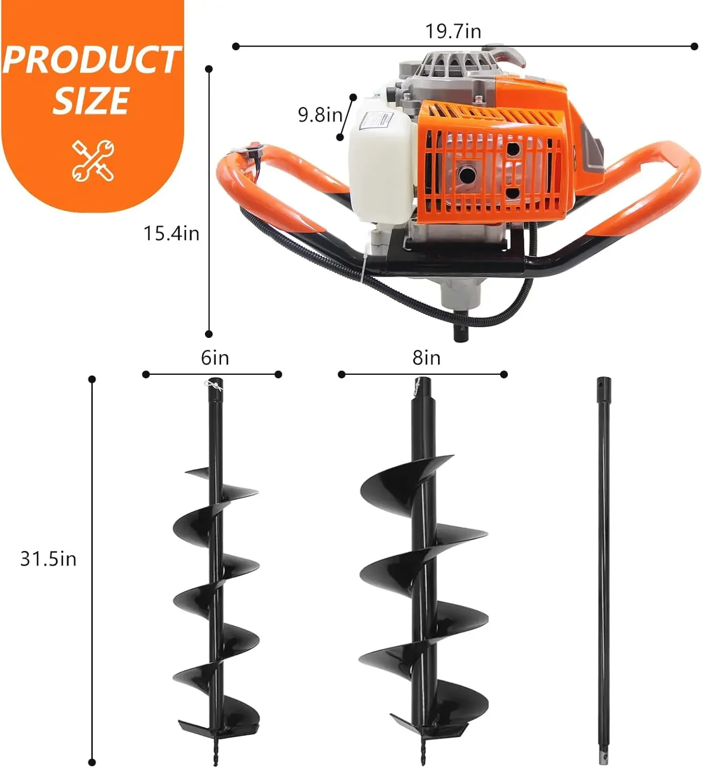 -72CC Schneckenpfosten-Lochgrä – Post Hole Digger Bewertung und Preis
