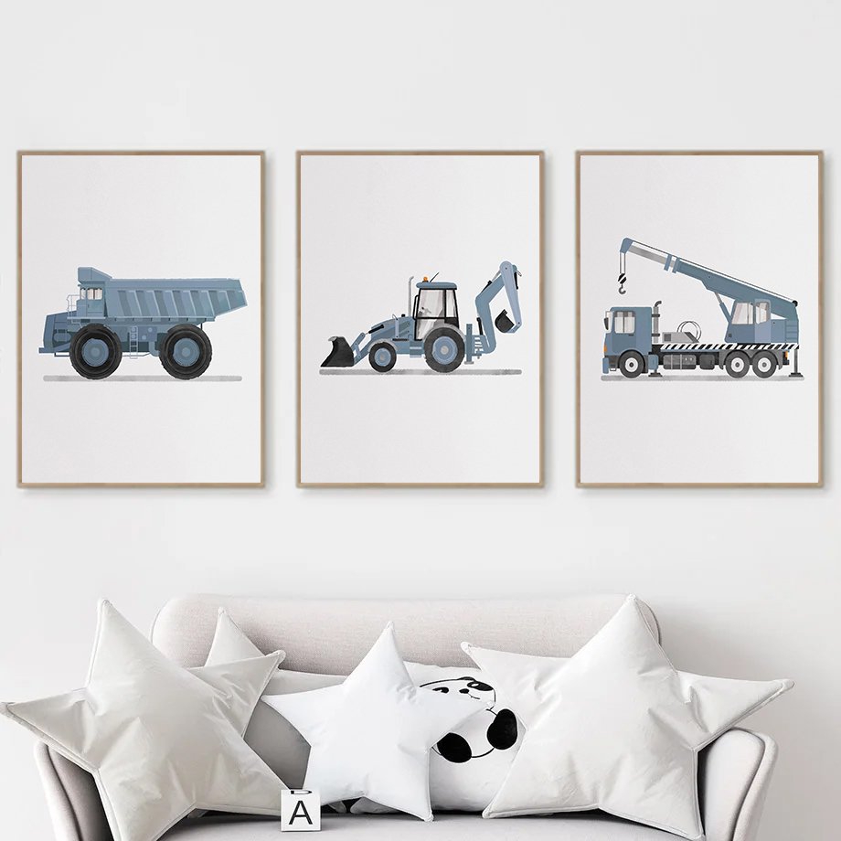 Hellblaue Cartoon Engineering  – Heavy Equipment Background Bewertung und Preis
