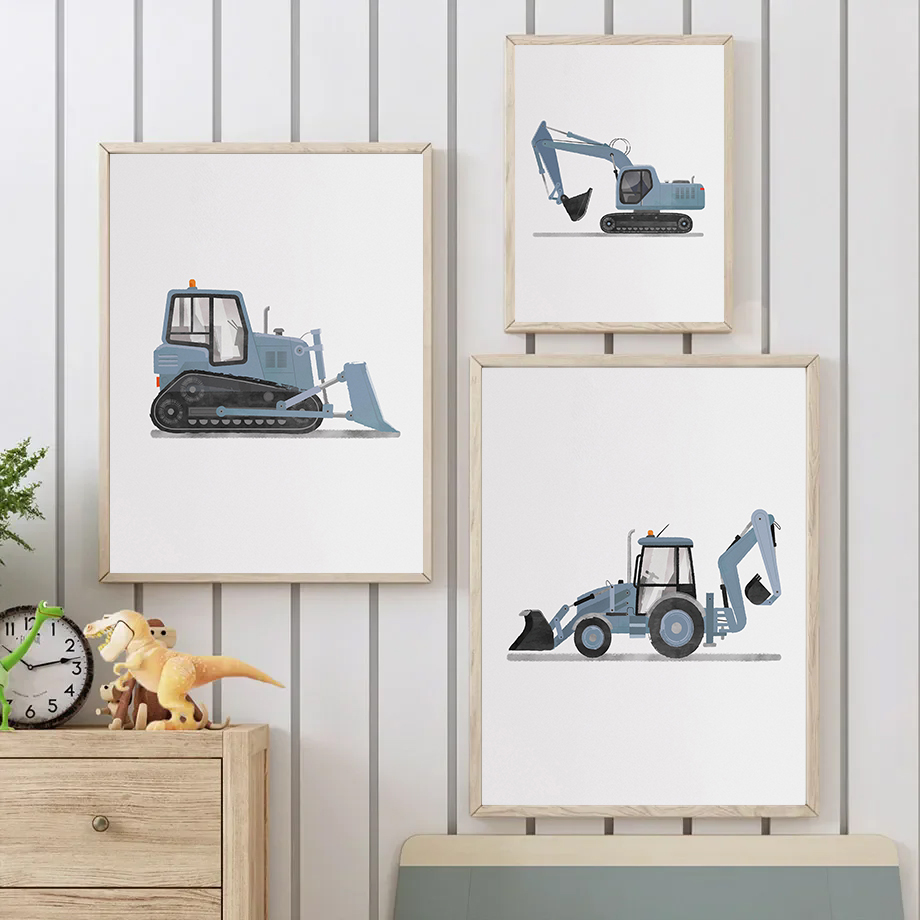Hellblaue Cartoon Engineering  – Heavy Equipment Background Bewertung und Preis