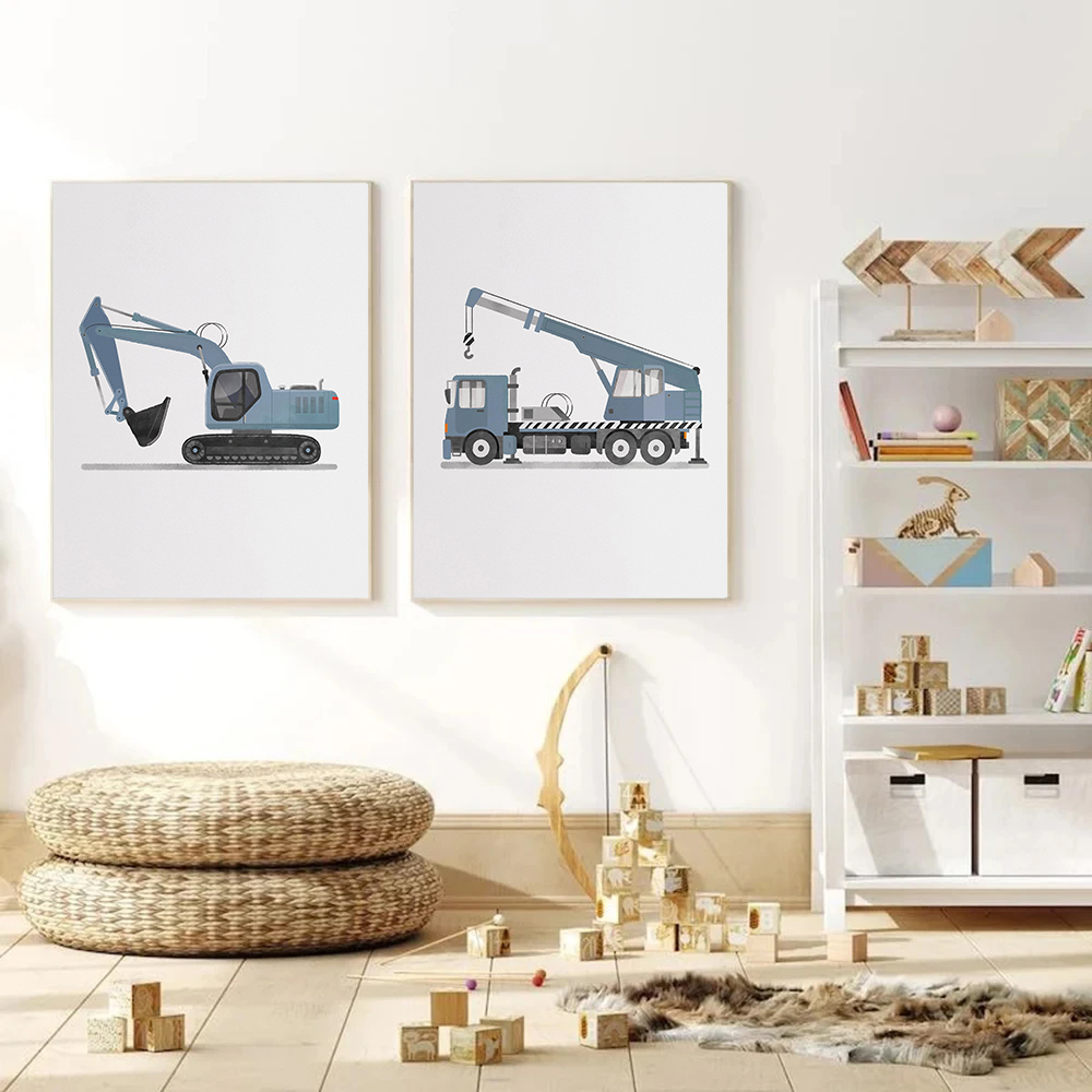 Hellblaue Cartoon Engineering  – Heavy Equipment Background Bewertung und Preis